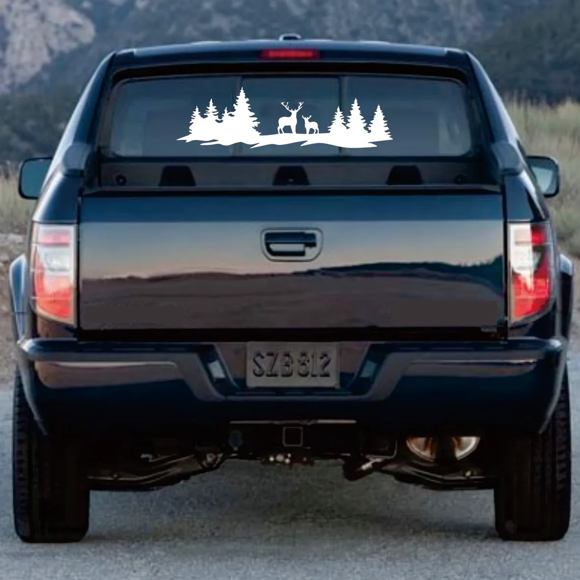 Car Hunting Deer Trees Sticker Pickup Truck Window Back Door Tailgate Vinyl 4x4 Off Road Decor Decal Auto Tuning Accessories