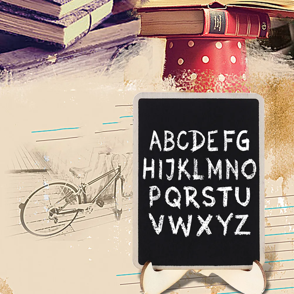 

10Pcs Wooden Blackboard with Stand Small Chalkboard Sign for Home Decor Kitchen Menu Office Reminder Cute Message Board