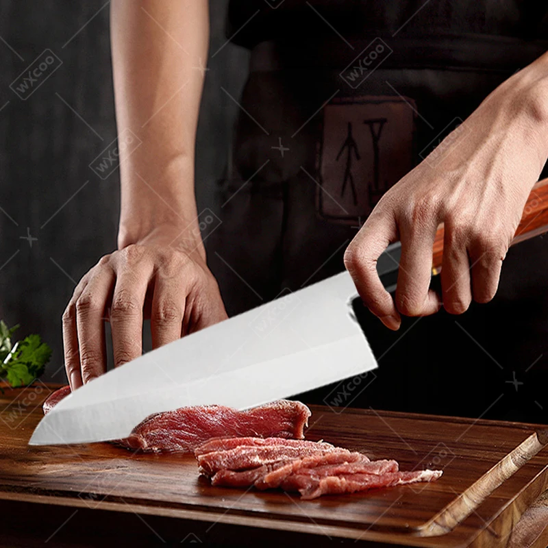 WXCOO Professional Japanese Chef Knife Forged Kiritsuke Knife with Octagonal Handle Sashimi Knife Fruit Slicing Meat Cleaver