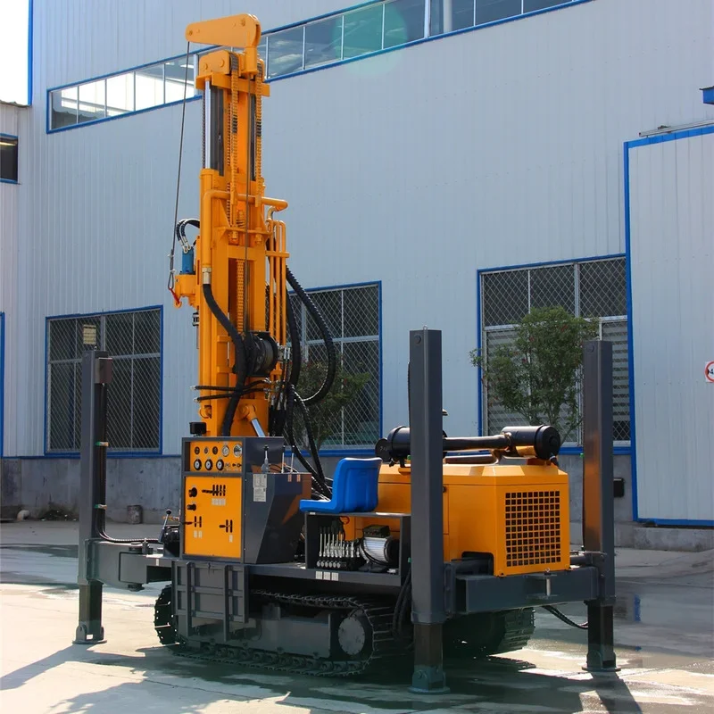 Crawler Diesel Engine Water Well Drilling Machine Borehole Rig Mine Drilling Rig Mobile Mounted Water Drilling