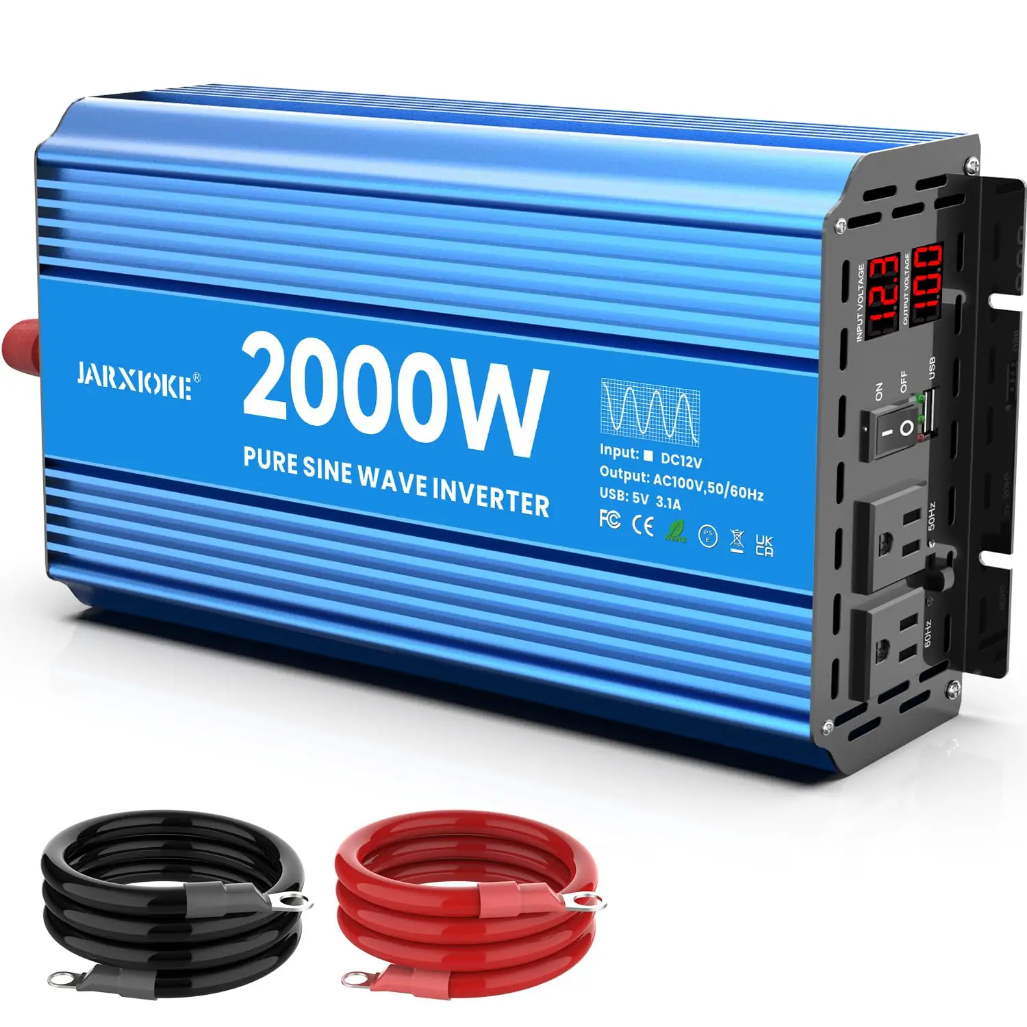 yZ[zJARXIOKE 12V 2000W Co[^[g DC 12VAC 100Vɕϊ uԏo4000W ACo̓RZg×2AUSB|[g RVLvp