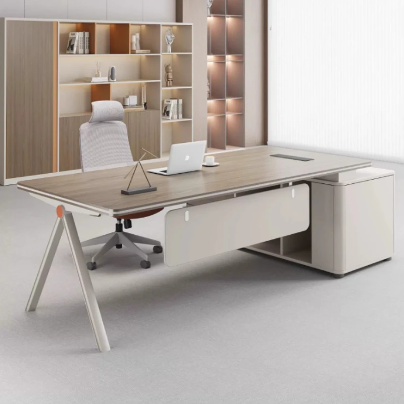 Large Wood Aesthetic Office Desk  Modern Drawers Standing Computer Desk Executive Wooden Mesa Escrivaninha Furniture