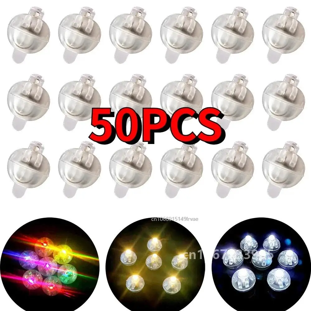 50Pcs Tumbler Small Round Ball Light Balloon LED Flash Luminous Lamps Lantern Light for Wedding Party Birthday Decoration