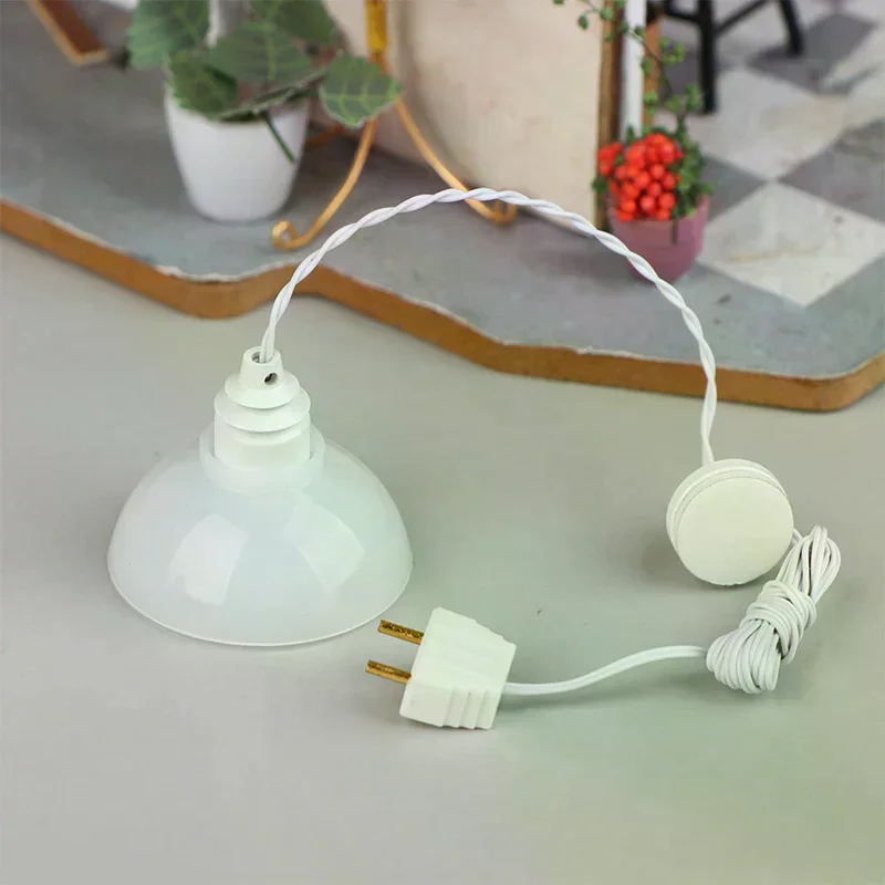 1/12 maison de poupée Simulation LED lustre modèle maison de poupée meubles miniatures décoration maison de poupée accessoires pour la maison