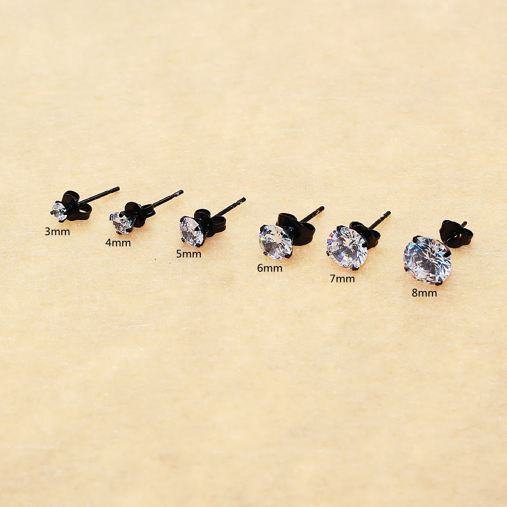 1 # Ohrringe mit AAA, rundem, sauberen Zirkon, Edelstahl-Ohrring, IP-Beschichtung, kein Verblassen, allergiefrei, hochwertiger Schmuck – Detail 4