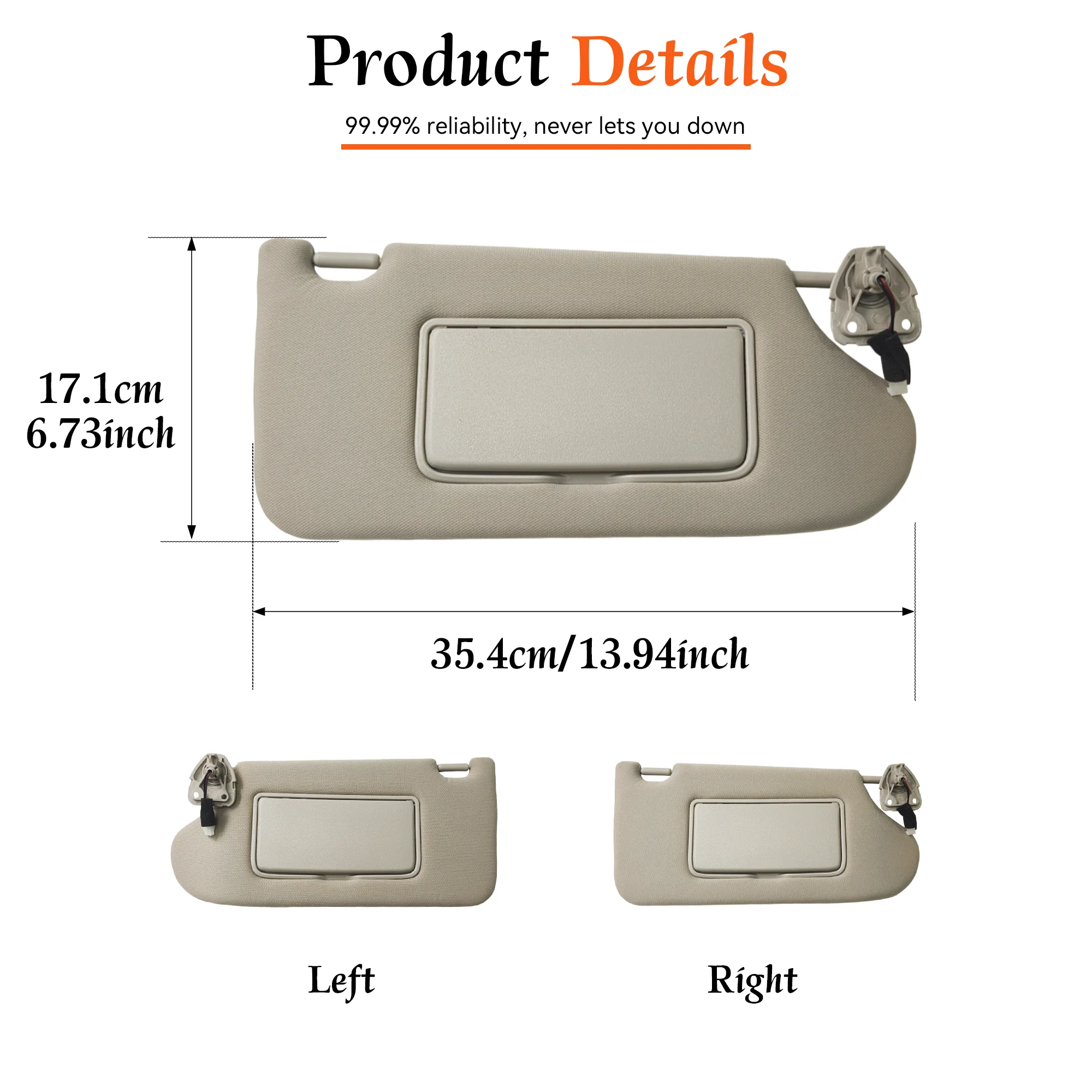 Carzenith Sun Visor For Nissan Maxima 8 VII A36 2015 2016 2017 2018 2019 2020 2021 2022 2023  Sunvisor Left Right Side - view 4