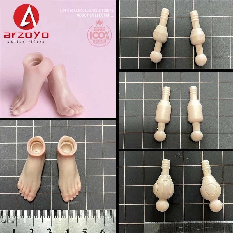 Worldbox 1/6 Female Soldier High Heels Foot Flat Soles Foot Model Connector Fit AT201 AT202 AT203 AT206 Action Figure Body Dolls