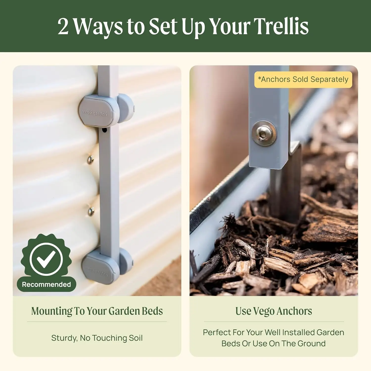 Modular Arched Trellis System Triple Section 5.5' Long Trellis for 4.0' x 8.0' (10 in 1) Garden Bed