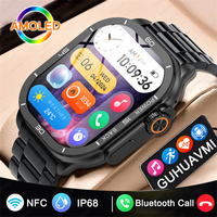 2024 NFC Men Smart Watch Women AMOLED  HD Screen Always Show Time Bluetooth call SmartWatch Men IP68 Waterproof For Android IOS