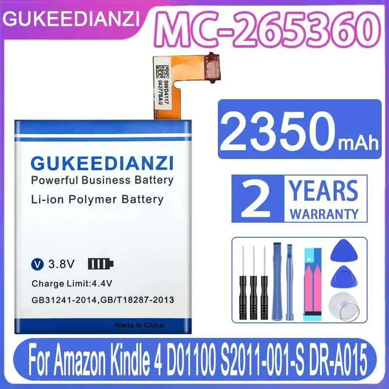 

2350Mah High-Capacity For Amazon Kindle 4 5 6 515-1058-01 MC-265360 D01100 S2011-001-S DR-A015 Metal Version Tablet Battery