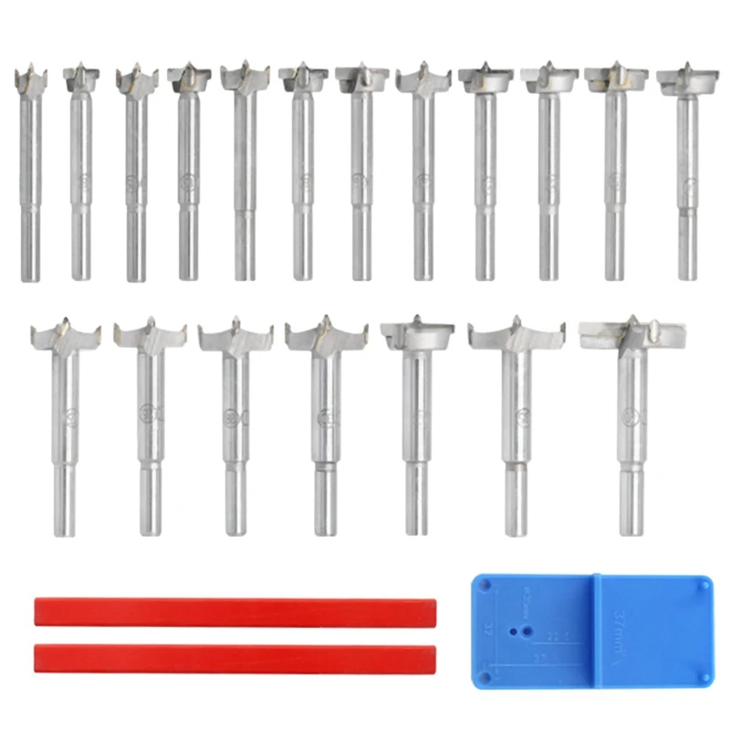 Woodworking Hole Opener Set Woodworking Punching Tools Set Furniture Door Hinge Opening 22PC Pencil Locator Combination