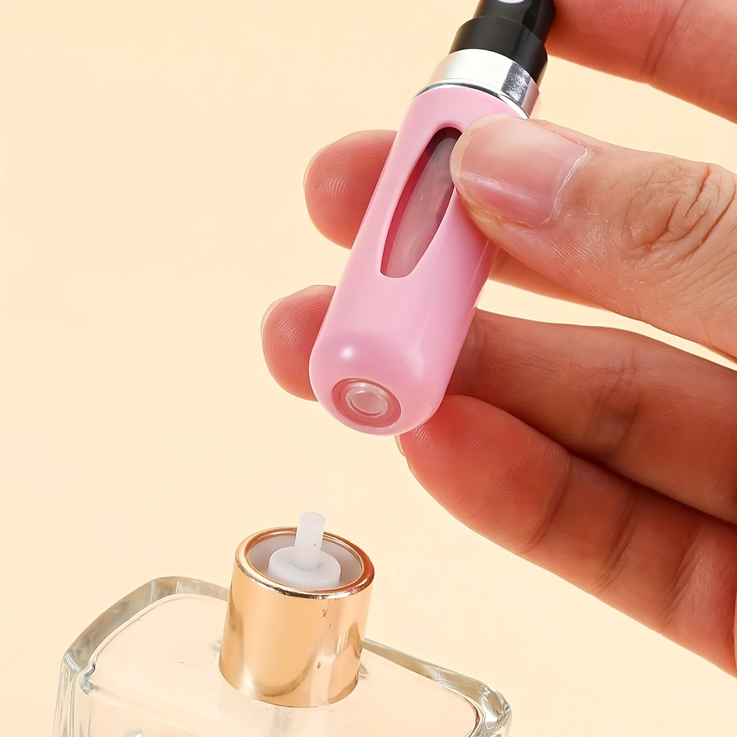 5 шт. Набор распылителей для духов премиум-класса для путешествий — стильные, герметичные, многоразовые мини-бутылки емкостью 5 мл — портативный, многоразовый образец макияжа C