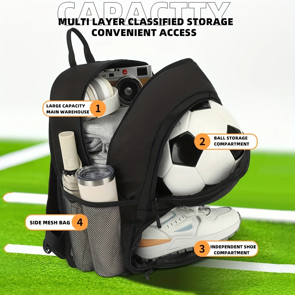 新しいバックパックサッカーバッグ防水スポーツ用品バッグ屋外バスケットボールバレーボールバッグ便利で軽いバックパック