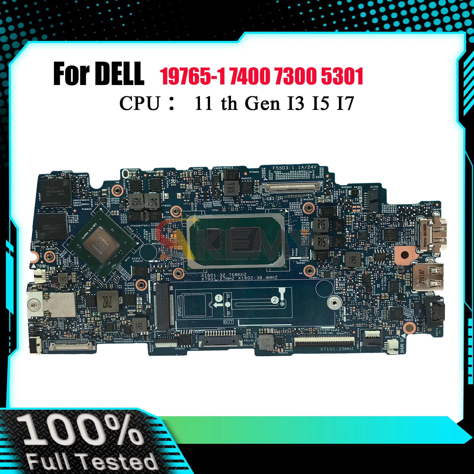 

Laptop Motherboard For Dell Inspiron 7400 7300 Vostro 5301 19765-1 Mainboard i3 i5 i7 09298W 09750J 09JX16 0X49H6 Tested OK