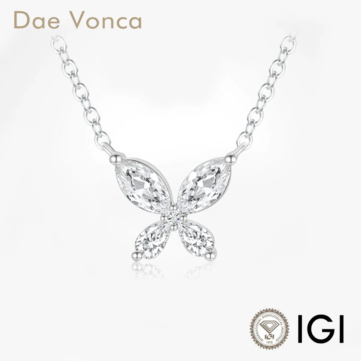 Butterfly Lab Diamonds Necklace PT950/14K/18K White Gold Luxury Necklace Anniversary Gift for Girlfriend/Wife