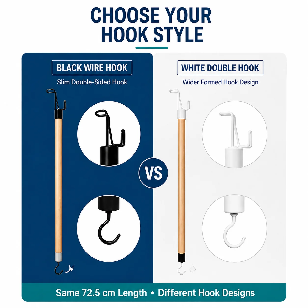 2-in-1 Dressing Stick with Shoe Horn & Sock Aid Detachable Wooden Dressing Stick Mobility Aid for Elderly, Post-Surgery Recovery