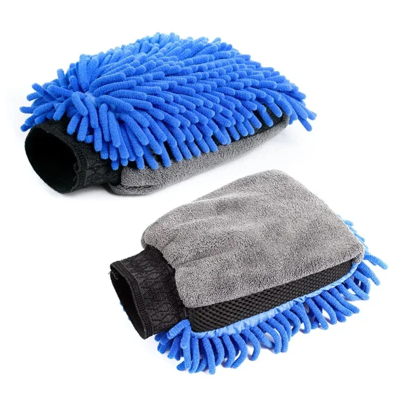 Waterproof Car Wash Microfiber Chenille Gloves Thick Car Cleaning Mitt Wax Detailing Brush Auto Care Double-faced Glove view 5