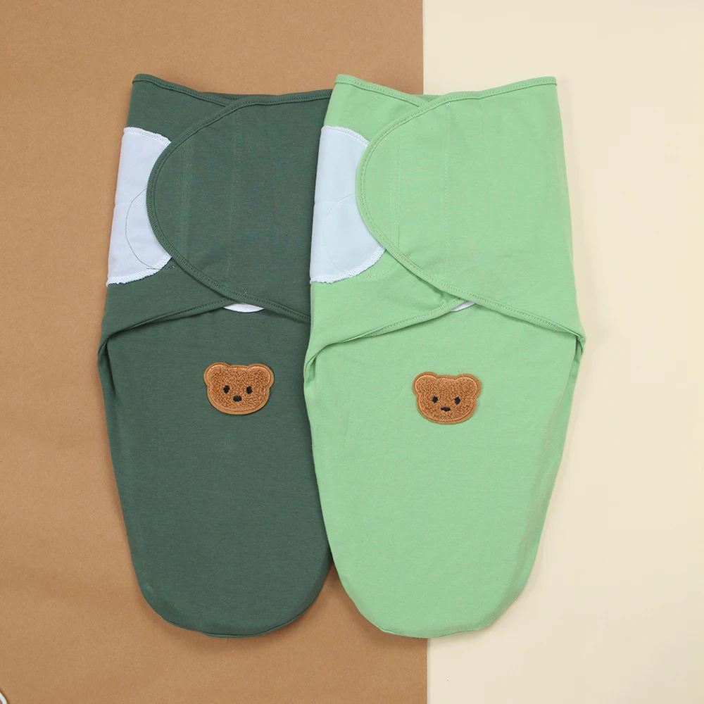 

Набор из 2-х одеял для новорожденных, пеленки-коконы, весенне-летние пеленки, однотонные детские одеяла, подходят для детей 0-3 месяцев