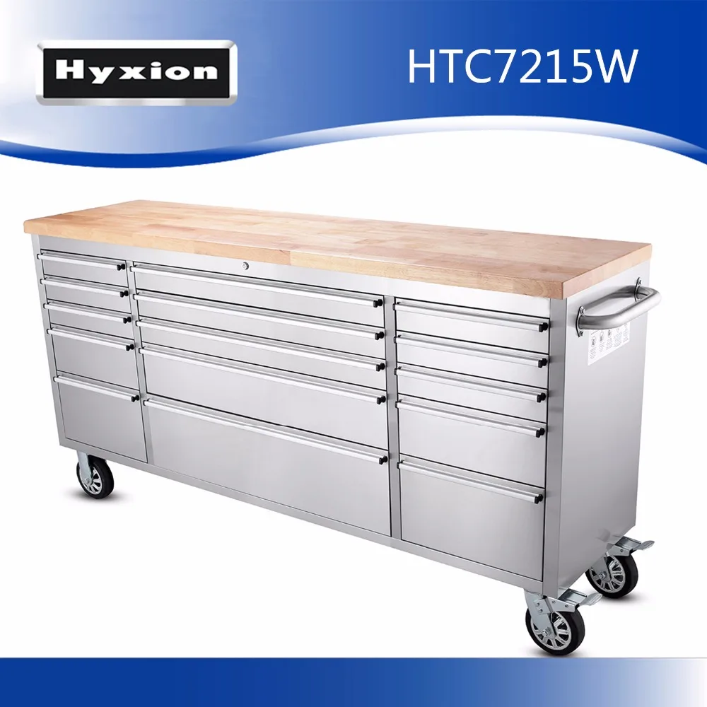 Hyxion 72 Inch Stainless Steel Empty Storage Truck Rolling Metal Garage Tool Box