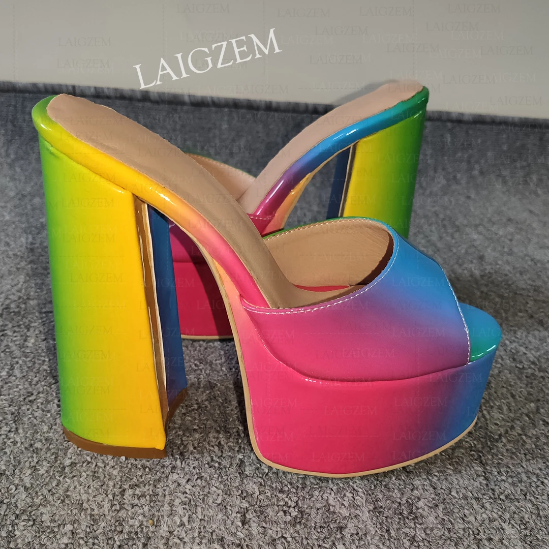 

DOHBANER Женские туфли-лодочки с открытым носком без шнуровки на массивном каблуке Удобные сандалии на платформе Женская обувь ручной работы Женский большой размер 38 43 45 52