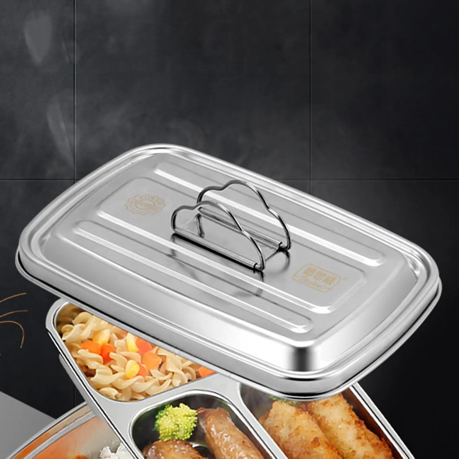 304 Stainless Steel Bento Box Lunch Box Food Container 2000ml 2 Tier 3