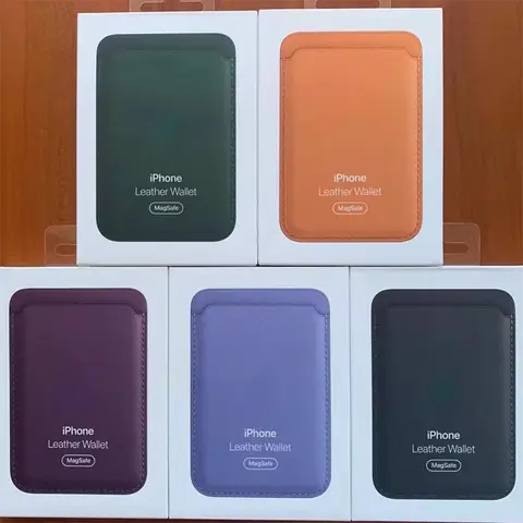 Original for Magsafe wallet Magnetic Card holder Case For iPhone 13 17 16 15 12 14 Pro Max Samsung Leather Bag With Box Cover