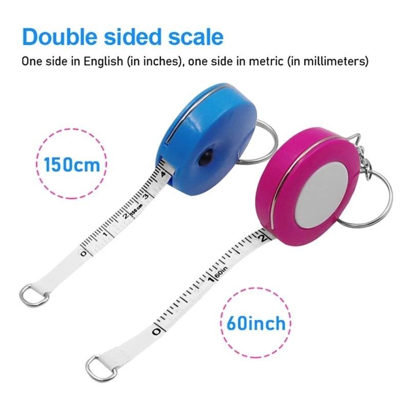 F92B Retractable Tape Measure dengan pita soft pape mini ukur dua sisi