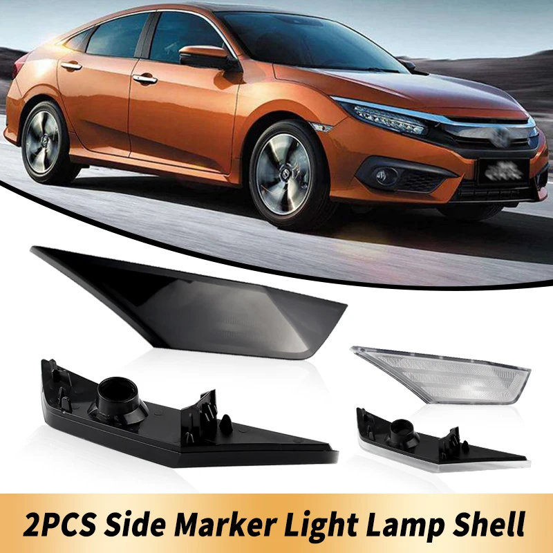 2PCS Only Shell No Bulbs Car Side Marker Lights Plug and Play For Honda Civic 2016 2017 2018-2020 OEM# HO2551127 Car Accessories - Image 2