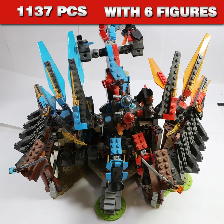 

1173pcs Shinobi Two-headed Fusion Dragon's Forge Buffmillion Mech Blacksmith 10401 Building Blocks Sets Compatible With Model
