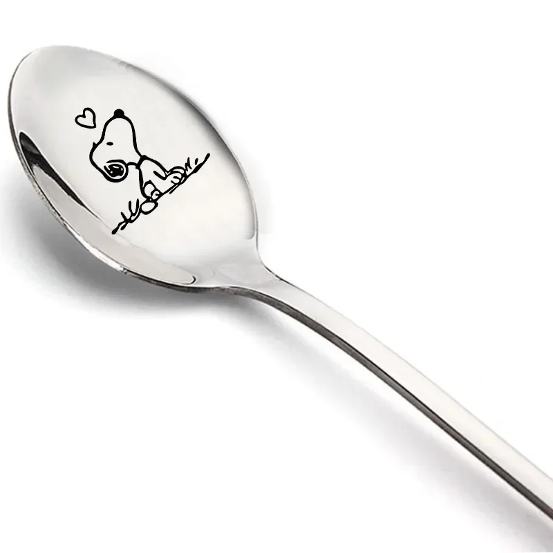 Snoopy Stainless Steel Spoon Kitchen Accessories Children's Tableware Cartoon Anime Graphic Print Spoons Birthday Party Gifts