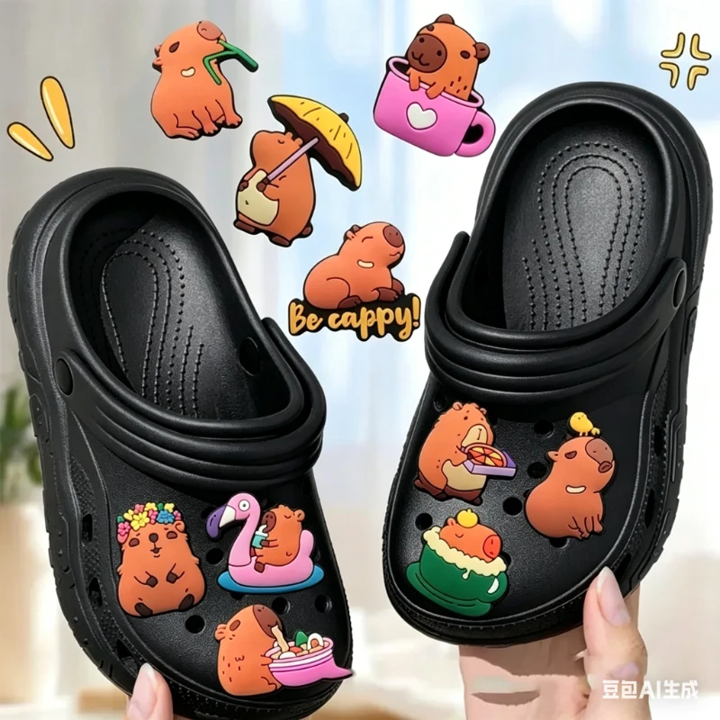 10-40PCS Stylish Unique Capybara Shoe Charms for Croc Clogs Slides Adorable Decoration Buckle Perfect  Great Kids Party Gift