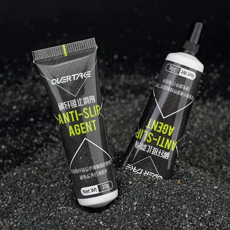 Agente antideslizante de fibra de carbono, grasa para bicicleta de fibra de carbono de 10g para vástagos de bicicleta, tubo de asiento, pasta antideslizante para manillar