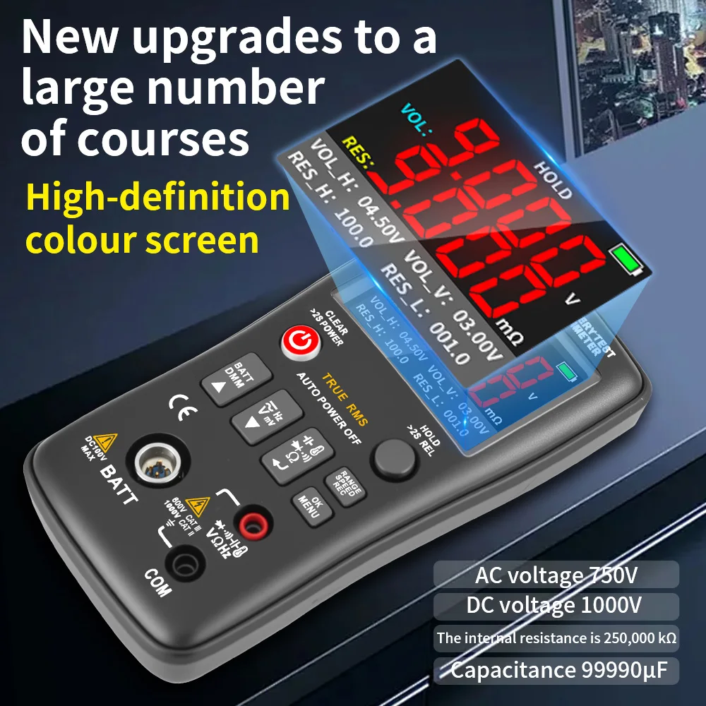 

Многофункциональный цифровой мультиметр и тестер внутреннего сопротивления аккумуляторов ZOYI ZT-XR1 | Проверяет напряжение, диоды, емкость