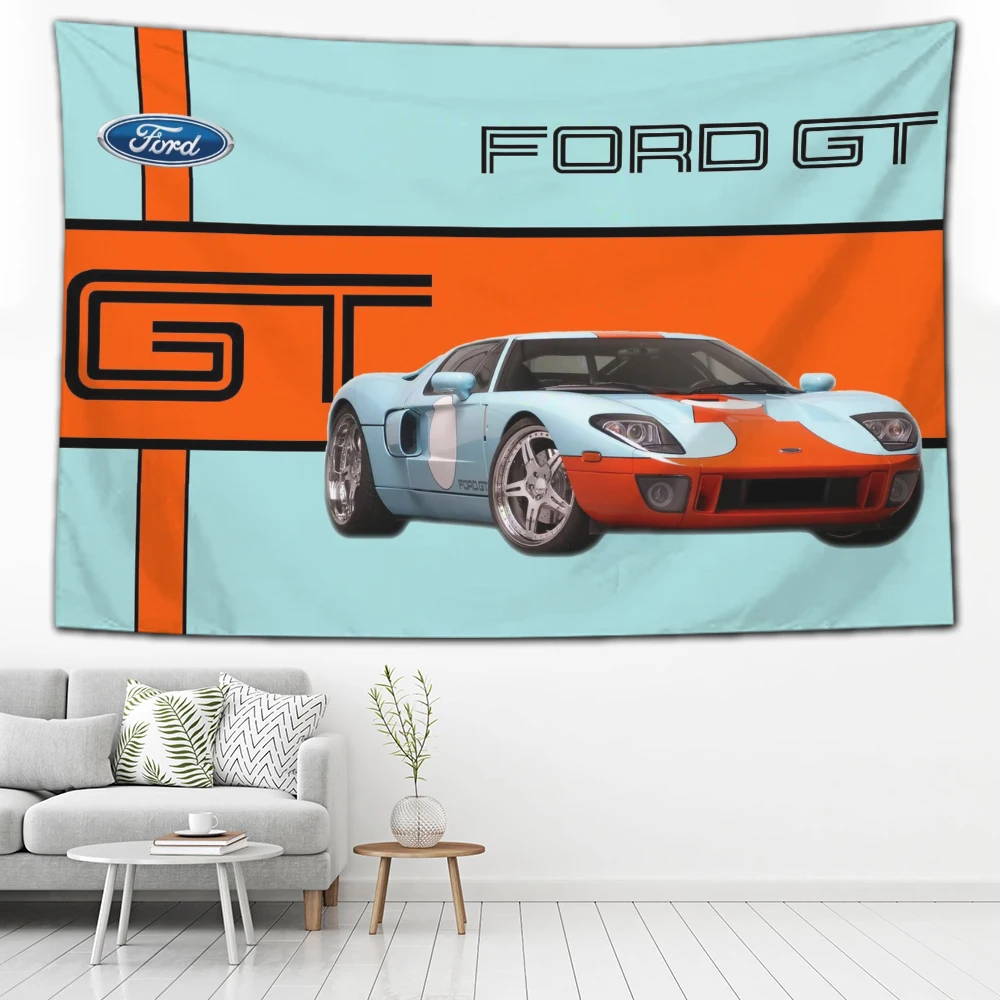 

2024 Gulf Oil Racing Garage Tapestry Decoration Flag Living Room Wall Hanging Dormitory Bedroom Wall Carpets tapestries