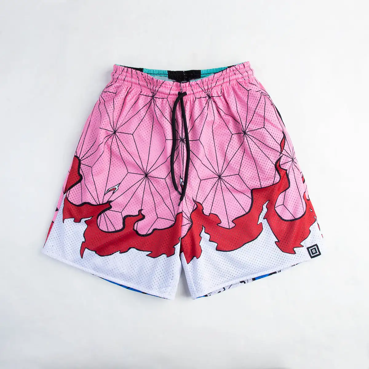 Demon Slayer Nezuko Blood Demon Art Mesh Shorts Men Women Summer Quick Dry Breathable Sports Gym Casual Jogger Shorts