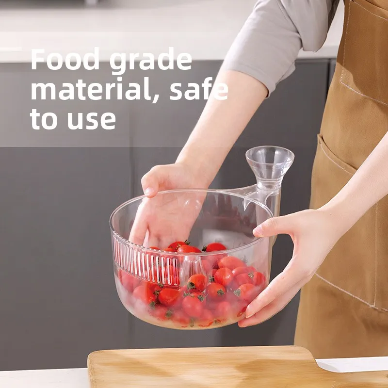 

New Snail Design Drain Basket Clear Transparent Fruit Washing Colander Multifunctional Sink Filter Organizer For Household Use