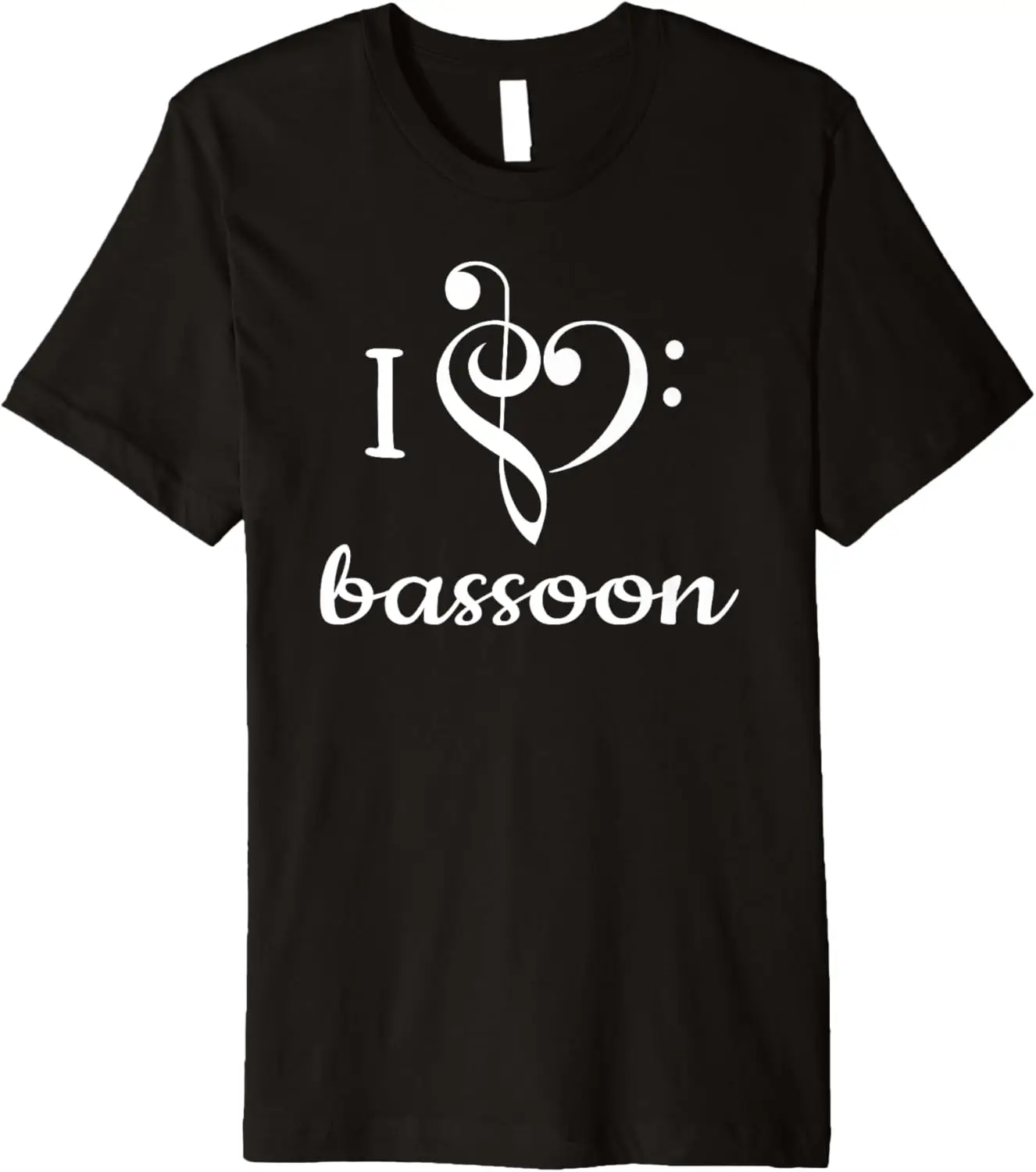 I Heart Bassoon T Shirt Music Love Treble Bass Clef Apparel