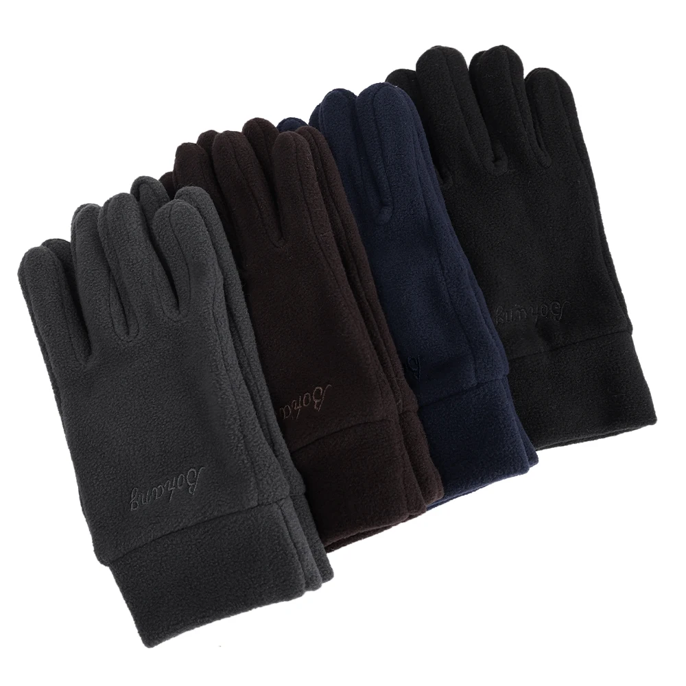 Guantes gruesos de lana de invierno para hombres y mujeres, guantes de esquí para montar en la nieve al aire libre, cálidos y a prueba de frío,