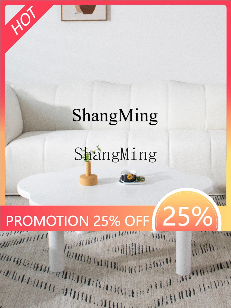 

ZYY solid wood cloud coffee table simple modern living room ins wind light luxury special-shaped white