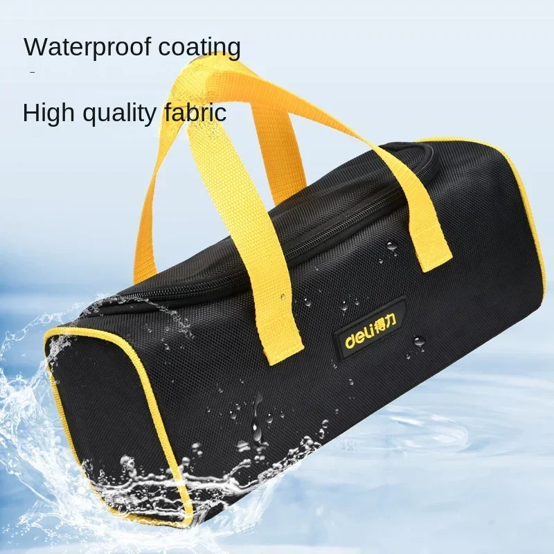 

Deli Waterproof Anti-Fall Toolkit Oxford Cloth Small Tool Bag Electrician Portable Tools Organizer Bag Garage Storage Toolbag