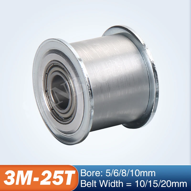 

Натяжитель натяжного шкива 3M с 25 зубьями, диаметр 5/6/8/10 мм с направляющей подшипника, регулирующий синхронный шкив HTD3M, 25 зубьев