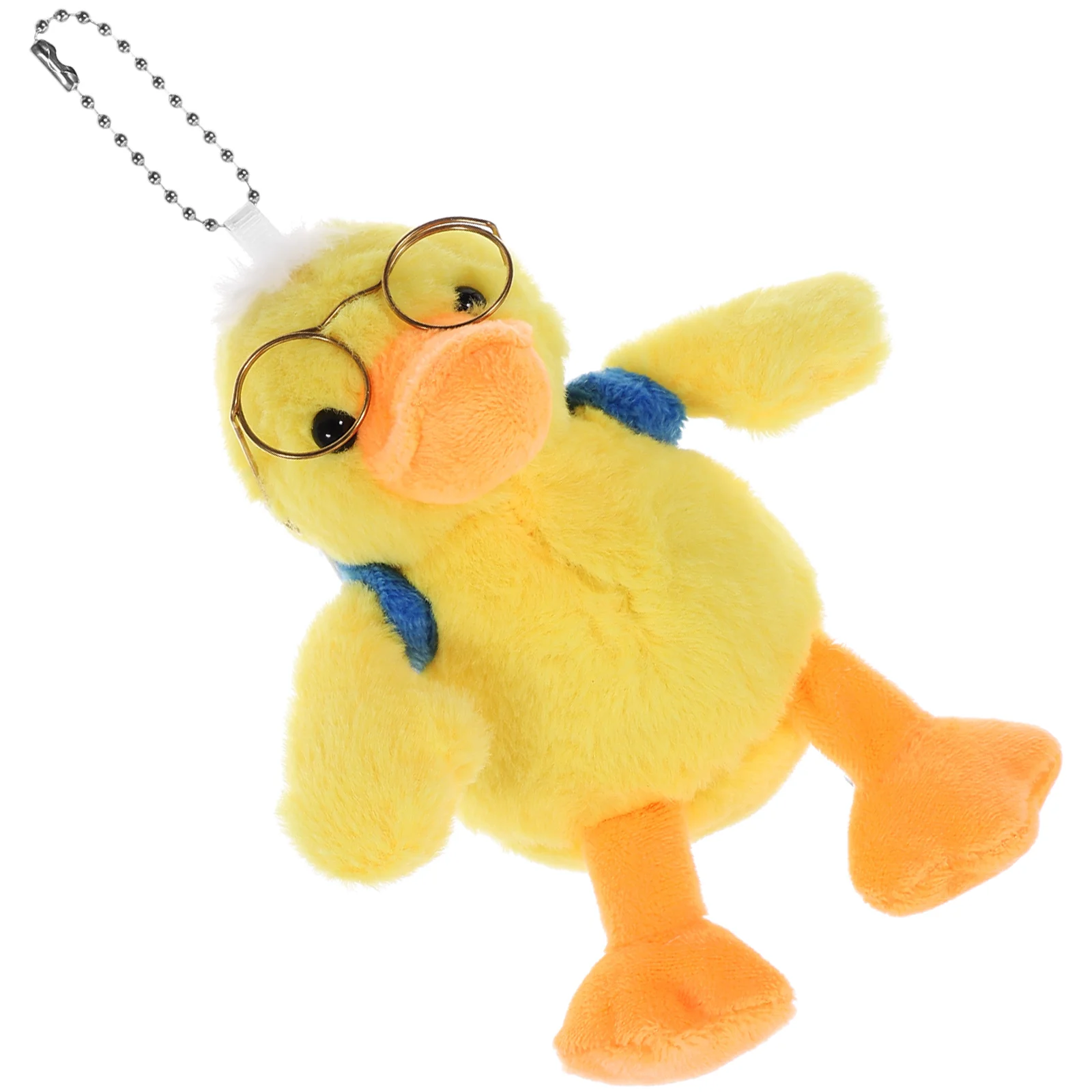

Stuffed Pendant Cute Animal Keychain Plush nament Decor for Bags Keys Cellphone Yellow Glasses Hanging Adornment