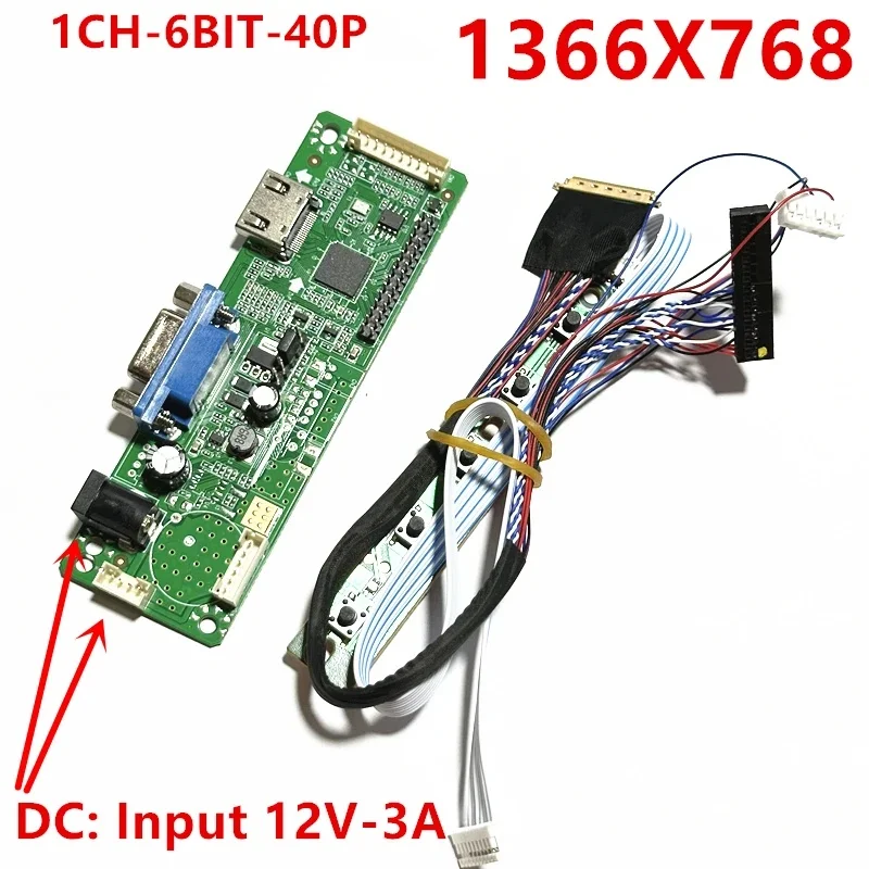 LP156WH3 LP156WH4 LP156WH9 Compatible LCD Screen Controller Board DIY Kit HDMI Compatible 40 Pins LVDS 1366*768 15.6