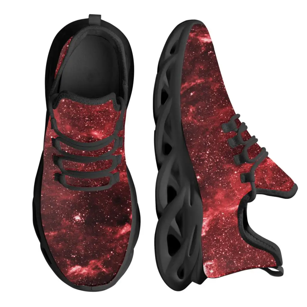 

INSTANTARTS Red Starry Sky Printed Sneaker Comfortable And Breathable Kinnted Platform Shoes Running Sneakers Customized