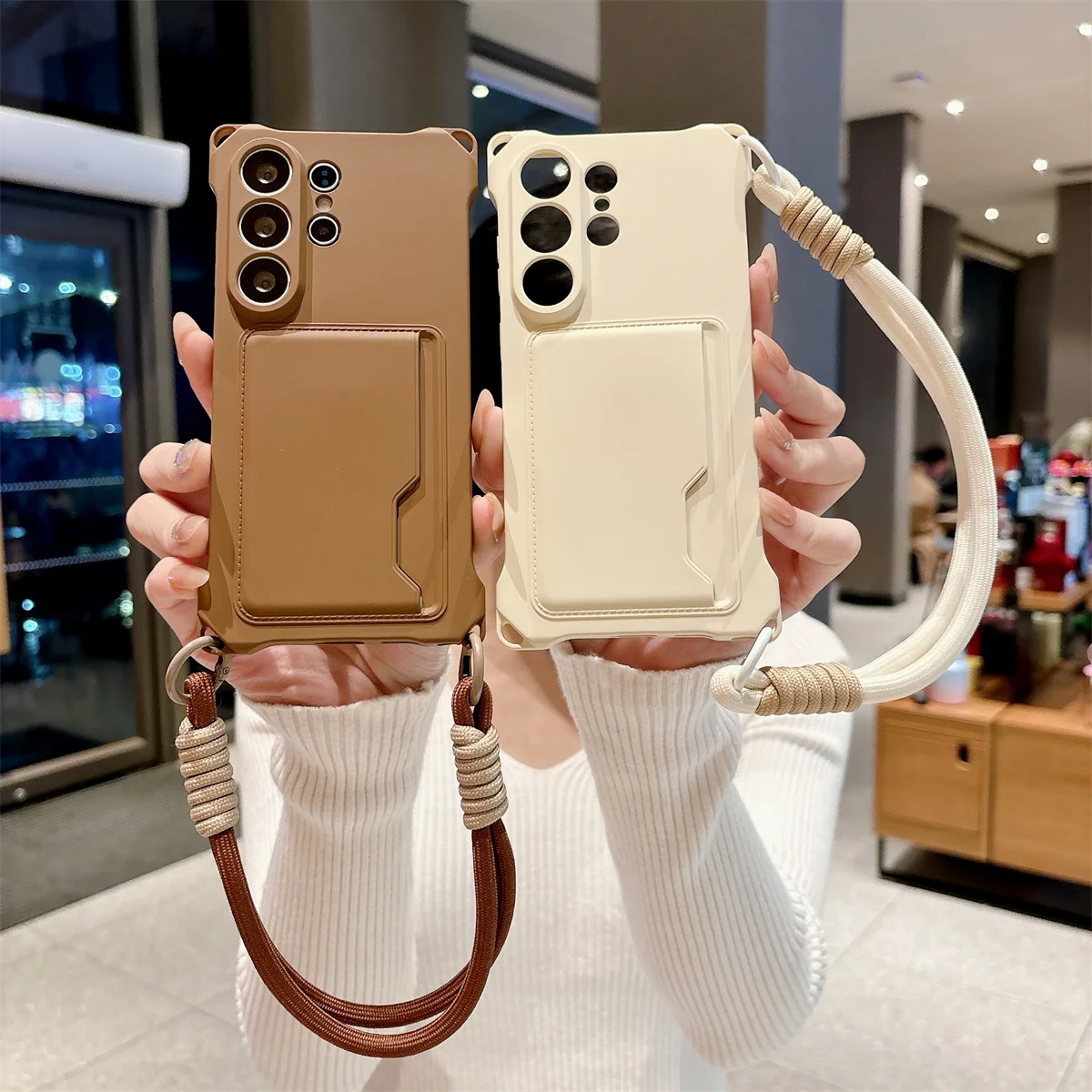Handgelenkband Brieftasche Kartenhalter Handyhülle für Samsung Galaxy S26 S25 S24 Ultra S23 FE S22 Plus A17 A56 Silikon Schutzhülle – Detail 2