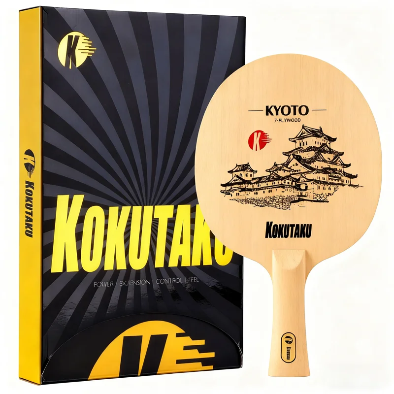 

KOKUTAKU KYOTO Hinoki Surface Table Tennis Blade Racket Cypress 7 Ply Wood Loop Offensive Ping Pong Bat Paddle