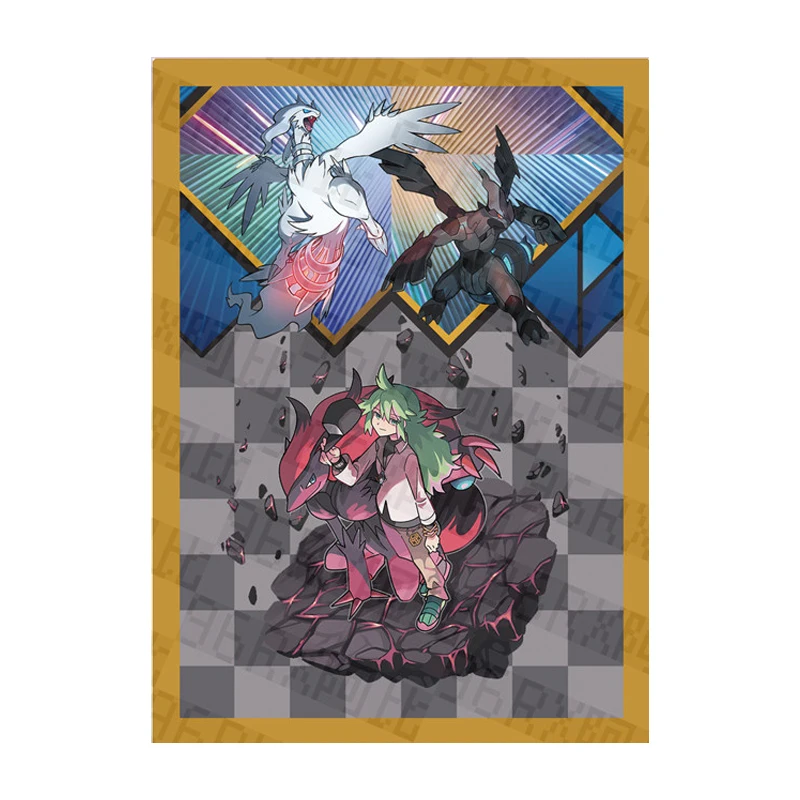 61Pcs/set 66X91Mm Diy Self Made Trainer N Card Sleeves Color Flash Zekrom Reshiram Card Protective Cover Anime Cards Gift Toys
