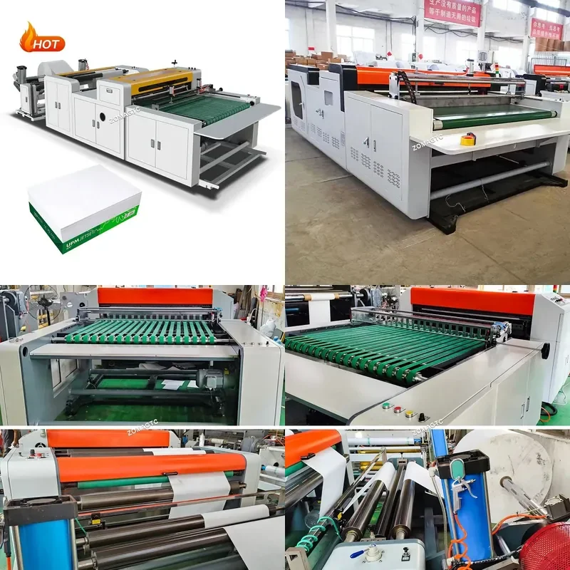 hot sale Full Automatic Roll to Sheet A3 A4 A5 Ream Sheet Size Cutter Production Line Cutting and Packaging A4 Paper Making