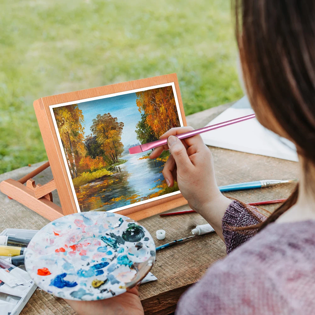 Desktop Drawing Board Adjustable Angle Wooden Sketching Board Portable Painting Stand Multi-Function for Sketching Reading