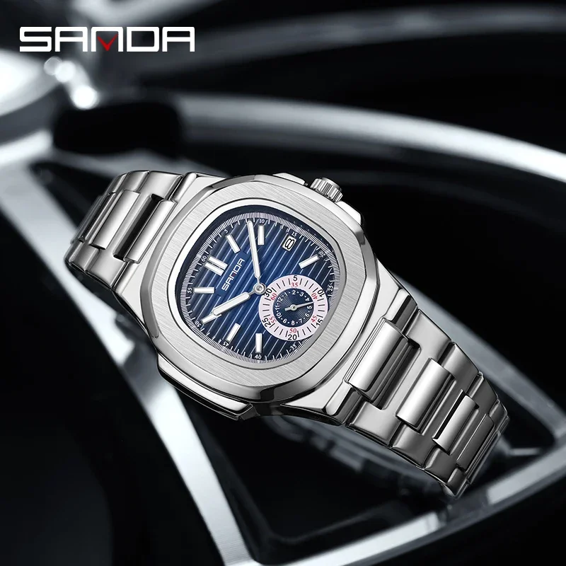 

SANDA Casual Business Digital Fashion Quartz Wristwatches Male white Clock Men Luxury Watch Automatic Watches Mens Montre Homme